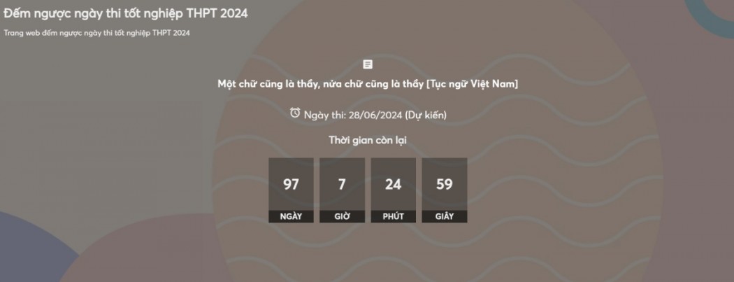 Những Website và App đếm ngược ngày thi THPT quốc gia 2024